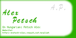 alex petsch business card